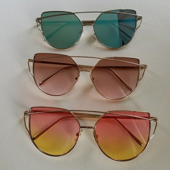 Cat eye reflective sunglasses, mirror sunglassess - Picture 2 of 7